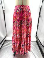 Faldas florales de calle de verano para mujer, cintura elástica, maxifalda con volantes, estampado Azul S - details 5