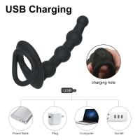 Anillo Vibrante Leten de 10 Velocidades Doble Penetración Estilo Erecta y Análgico con Cuerda de Coñejo y Plug de Glúteos Juguetes Sexuales para Pareja para la Salud y el Placer - details 8