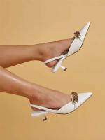 Producto Dropshipping 2024, zapatos de mujer con hebilla de Metal, tacones medios estrechos y puntiagudos negros - details 3