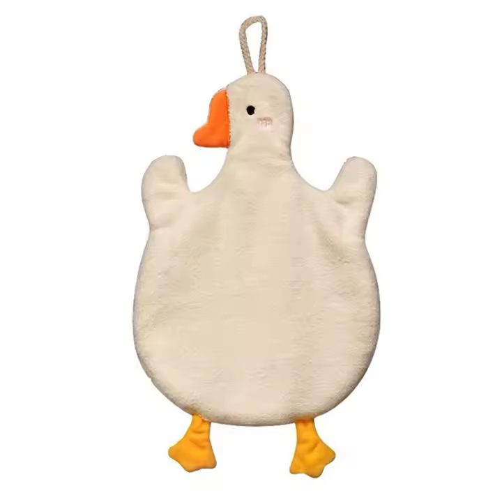 Toalla de mano de ganso de dibujos animados para cocina, baño e inodoro, tipo colgante con súper absorción de agua, secado rápido, B - 1