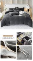 Funda de edredón de terciopelo de cristal cálido, bordado sólido, juego de cama de lujo para pareja, tamaño queen y king, Invierno - details 9