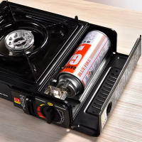 Cocina de gas ideal para cocinar en el camping. Compatible con cartucho o bombona. Con red a prueba de viento y estuche de transporte. - details 5