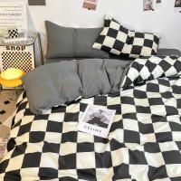 Cubierta de Edredón Nórdica Nueva Moda Lujo Cama Conjunto de Ropa de Cama Suave a Cuadros Separados Tamaño 220x240 150x200 - details 1