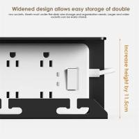 Gestión de cables para debajo del escritorio, bandeja de cables de Metal con abrazadera, tira de alimentación, soporte de Cable sin perforación, resistente y espacioso M - details 4