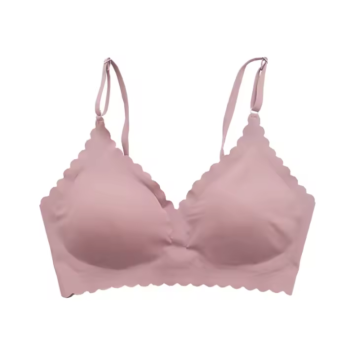 Sujetador sin costuras de poliamida para mujer, 9 colores, cómodo, sin aros, con borde ondulado lateral, corte láser invisible para yoga - 1