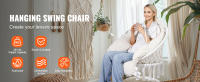 Hamaca colgante SucceBuy: relajación acogedora para cualquier espacio. Esta silla SucceBuy con capacidad de 264 libras, tubo de acero y cuerda de algodón, además de cojín. Ideal para dormitorio, balcón, patio, jardín. - details 0