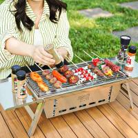 Parrilla Plegable Portátil de Acero Inoxidable Montaje Desmontable para Acampar y Picnic al Aire Libre Utensilios de Barbacoa para el Hogar - details 0