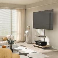 Soporte de Televisión Móvil con Ruedas Soporte de Almacenamiento de TV de Madera Blanca Alto con Elevación +/-30° Para TV de 26-65 Pulgadas Max 35 KG Estante de Almacenamiento de Media y TV - details 6