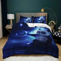 Juego de cama con estampado de Panda para niños y niñas, funda de edredón con fundas de almohada, color blanco y negro, tamaño Queen - details 14