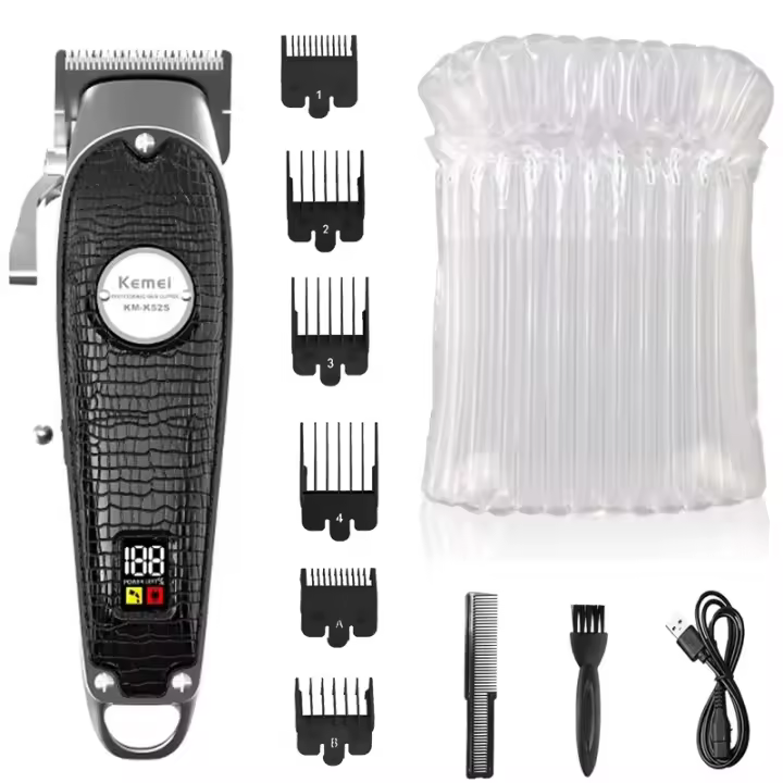 Keme-cortadora de pelo profesional K52S para hombre, máquina eléctrica para cortar el pelo y la barba, recargable, con pantalla LCD - 1