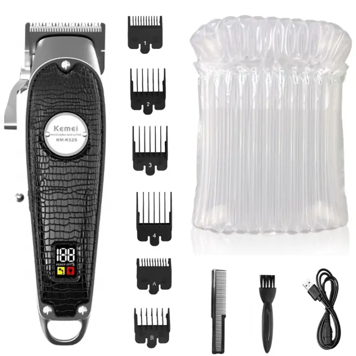 Keme-cortadora de pelo profesional K52S para hombre, máquina eléctrica para cortar el pelo y la barba, recargable, con pantalla LCD - 1