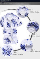 Camisas Casuales para Hombres con Estampado de Flor Material de Poliéster Vestido Formal sin Hierro - details 1