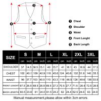 Chaleco de traje para hombre negro sólido Paisley boda graduación novio Jacquard chaleco de seda con corbata para esmoquin ropa de hombre DiBanGu - details 2