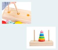 Rompecabezas de madera clásico para niños, torre de apilamiento, juguetes educativos templarios, juguetes - details 2