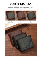 Cartera Bifold Corta para Hombres Cuero Falso Delgada y Negociosa Porta Tarjetas de Credit ID - details 4