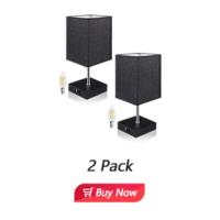 2 Piezas Lámpara de Cabecera, Lámpara de Mesa Táctil Regulable, 3 niveles de brillo, con 2 puertos de carga USB y 2 bombillas E14 regulables, Perfecta para Dormitorio, sala de estar, oficina (Negro) - details 8