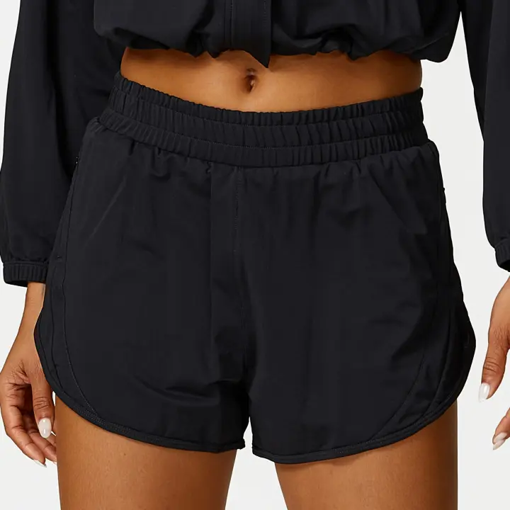 Pantalones cortos deportivos para mujer, ropa deportiva de doble cubierta para correr, Yoga, gimnasio, entrenamiento, trotar, 2024 - 1