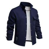 Suéter de manga larga con solapa para hombre, cárdigan con bolsillo, decoración, Color sólido, novedad de otoño e invierno, 2024 - details 14