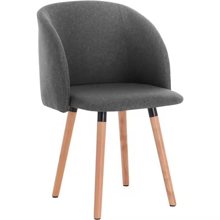 Paquete de Silla de Comedor Nórdica Sillas de Cocina de Lino Abridadas con Respaldar y Brazos - 1
