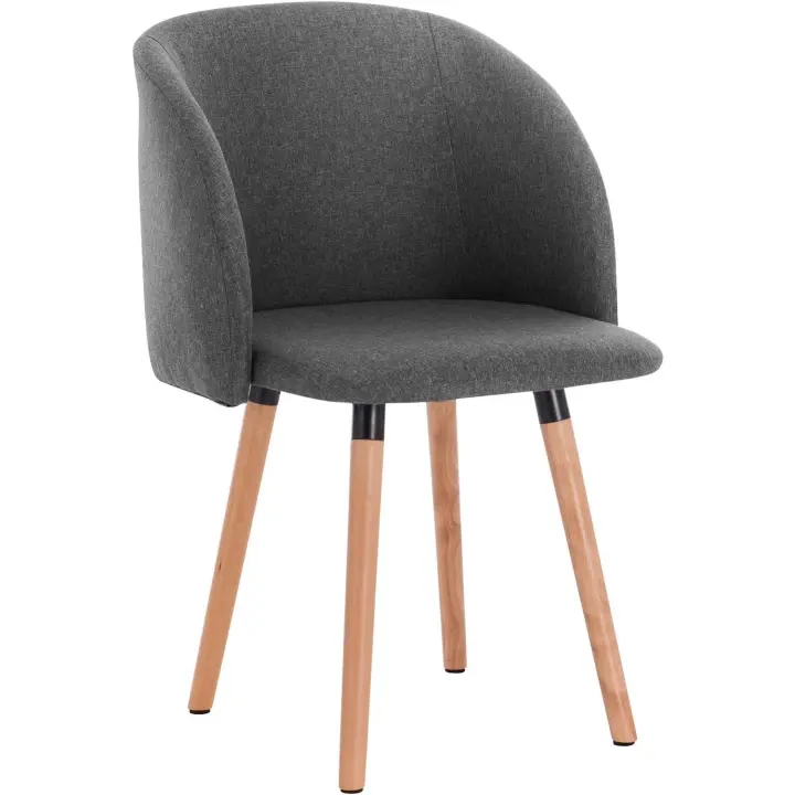 Paquete de Silla de Comedor Nórdica Sillas de Cocina de Lino Abridadas con Respaldar y Brazos - 1