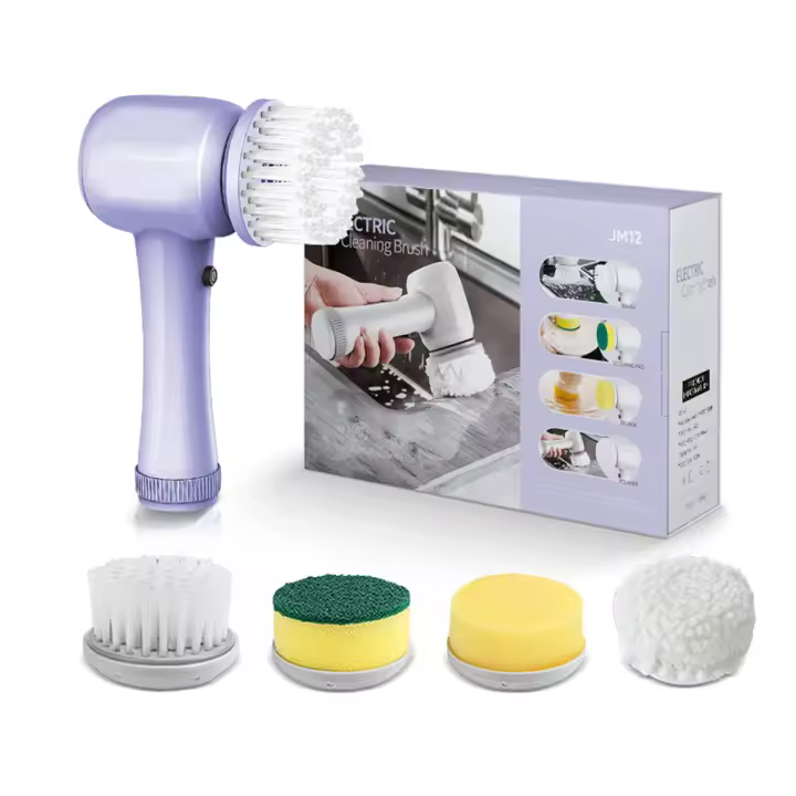 Cepillo Eléctrico Automático Portátil 4 Piezas Ecológico para Limpieza de Cocina, Baño, Tubo - 1