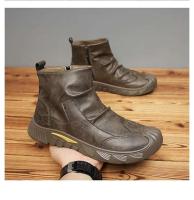 Resistente al desgaste para otoño e invierno, botas de ante negras antideslizantes, zapatos nuevos para hombre, botas cómodas de cuero de caña media - details 4