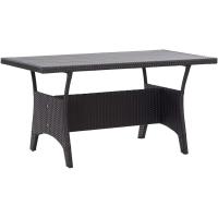 Mesa de Jardín Patio Terraza Balcón Salón Sala de Estar Muebles Mobiliario Soporte Exterior Cocina Ratán Sintético Negro 120x70x66 cm - details 0