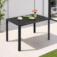 Mesa de comedor para exteriores para 6 personas, rectangular, de metal de aluminio, resistente a todo tipo de clima, mesa de patio con listones de 110x70x73 cm para terraza, patio trasero, césped y jardín - details 1