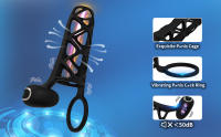 Anillo vibratorio para pene con funda para pene, juguetes sexuales para parejas para adultos para hombres y mujeres, vibrador para pene con control de aplicación 10 modos, mejora de la erección y retraso de la eyaculación - details 1