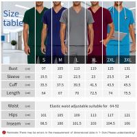 Top exfoliante con cuello en V + pantalón médico, ropa de enfermería, uniformes médicos de S-3XL, disfraz de médico de dentista de manga corta, Tops y pantalones de enfermera - details 21