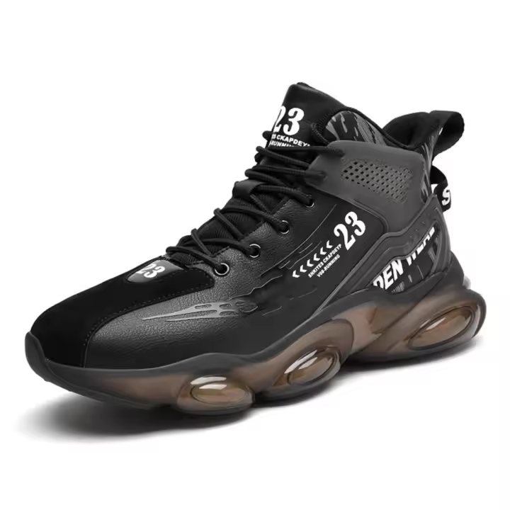 Zapatillas De Correr Para Hombre Suela Antideslizante Transpirable Talla Grande Negro Deporte Al Aire Libre Zapatillas De Malla - 1