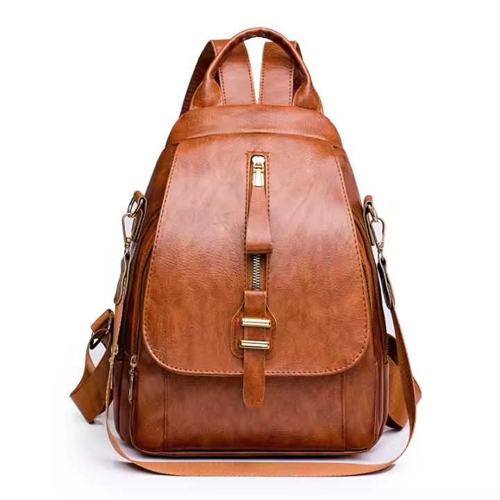 Mochila De Estilo Vintage para mujer, morral de piel sintética suave, informal, a la moda - 1