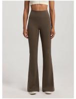 Pantalones desnudos de cintura alta para mujer, pantalones elásticos con parte inferior acampanada para ejercicio físico, informales, para correr al aire libre, Yoga - details 3