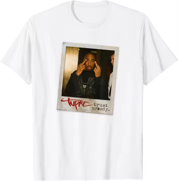 Camiseta de Moda para Hombres Tupac Trust Nobody Foto en Camiseta - 1