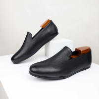 Mocasines casuales de un pedal, zapatos de piel de vaca de primera capa, suela blanda - details 3
