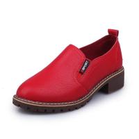 Zapatos planos con cordones para mujer, zapatillas Oxford de cuero suave, tacón medio bajo, mocasines de un estribo - details 6
