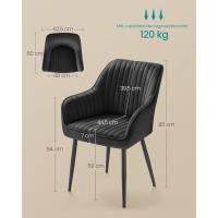 Silla de comedor, silla de cocina, sillón de terciopelo, silla tapizada con reposabrazos, carga máxima. de120 kg, Patas de Metal, para Comedor, Cocina, Rosa Jalea y Dorado Pálido LDC087R01 - details 9