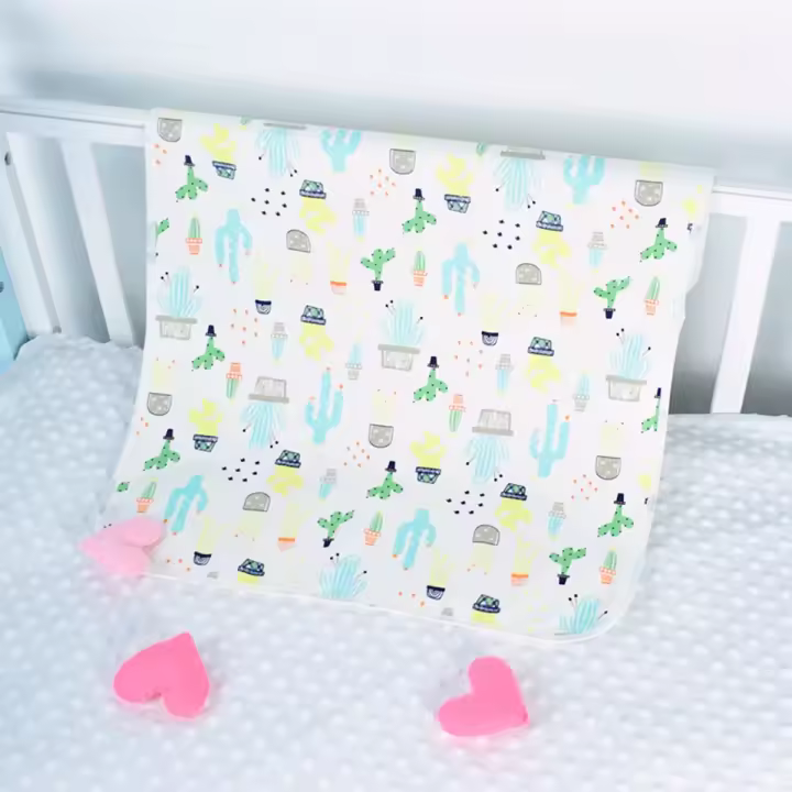 Porta manta de lactancia, almohada de algodón impermeable de bambú para bebé - 1
