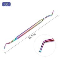 Removedor de piel muerta, empujador de cutina, cuchillo para pulir gel UV arcoíris, herramienta artística de limpieza de uñas de acero inoxidable - details 11