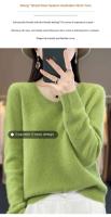 2024 100% Merino pura lana con cuello en V Otoño e Invierno suéter nuevo suéter de cachemira de las mujeres Casual de punto Top DMR201 - details 2