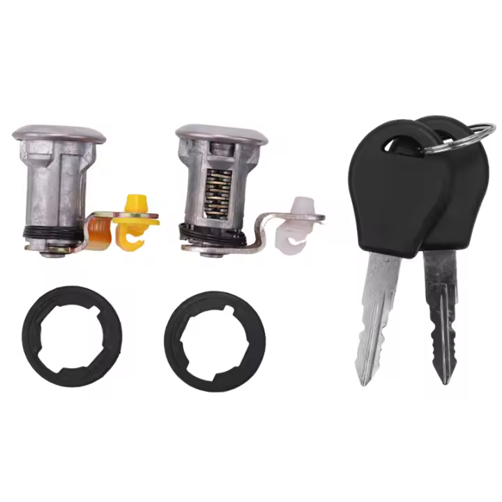 Kit de cerradura de puerta de coche izquierda y derecha con llave, cerradura de puerta de coche para Nissan Pickup Pathfinder 1987 -1991 80600-01G25 - 1