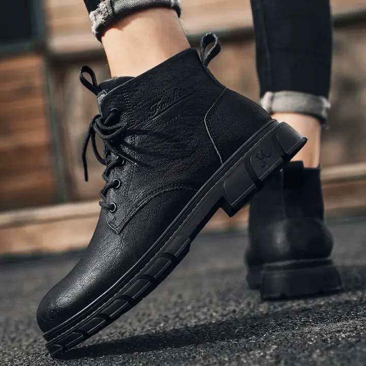 Botas Martin de Alto Top Estilo Británico Casual para Hombres en Otoño 2024 - 1
