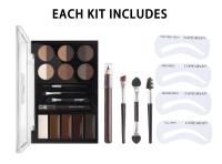 Juego de polvos para cejas, 12 colores de polvo para cejas, 4 plantillas para cejas, pincel y lápiz para cejas, voluminizador de gel - details 4