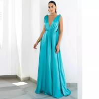 2025 Vestido largo de satén sin mangas Para mujer, de estilo imperio prenda elegante, Vintage, Para boda - details 0