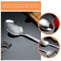 Colador de acero inoxidable pulido, cuchara para sopa, cabezal puntiagudo, filtro de aceite multifuncional, colador, cuchara de sopa para el hogar - details 6
