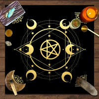 1 mantel de Tarot, tela de altar, fase lunar, sol, cielo estrellado, flores, brujería, accesorios de decoración ritual de altar - details 12