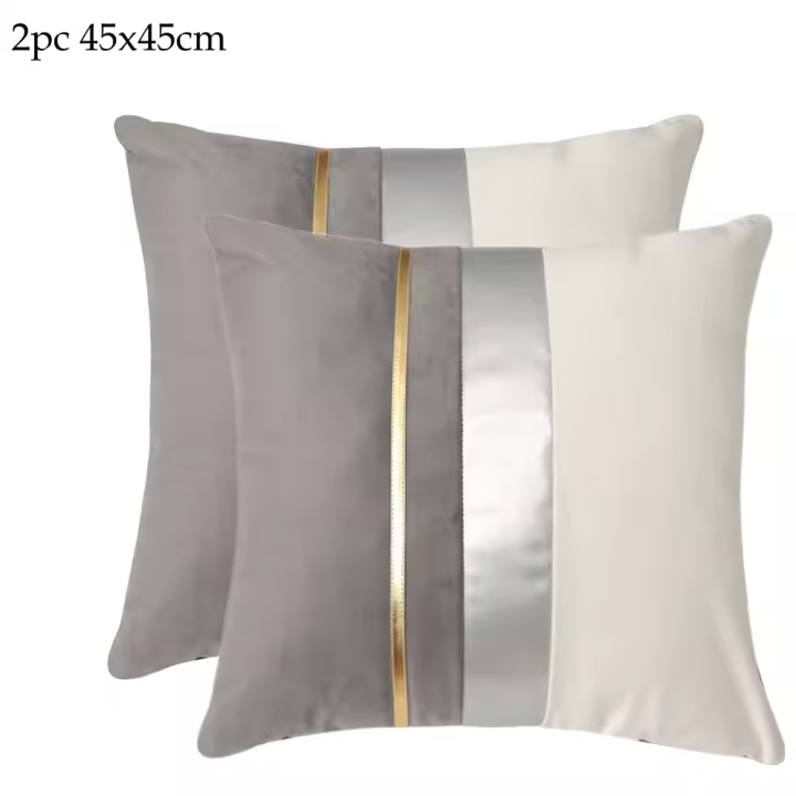 Funda de Cojín de Terciopelo ANUMEI de Lujo Pack de 2 45x45cm 30x50cm Decoración del Hogar Funda de Almohada Decorativa Sofá Diseño Gris Resistente a la Reducción Tipo de Cierre Cremallera - 1