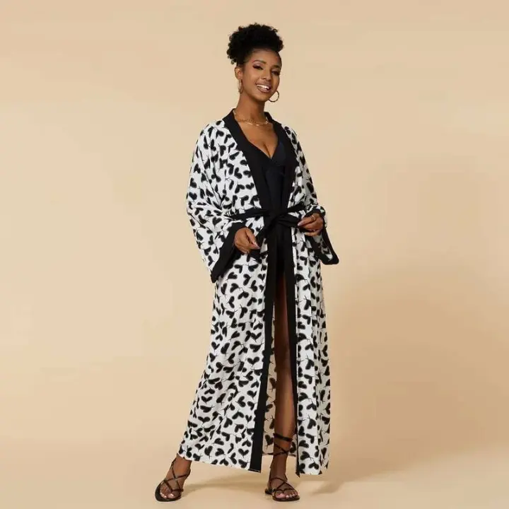 Kimono de Playa para Mujer Cubierta de Traje de Baño Largo con 9 Colores Cardigan Suelto Sarong - 1