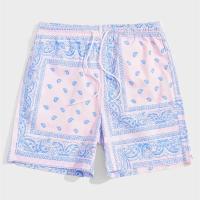 Pantalones cortos de playa con estampado clásico para hombre, pantalones cortos con cordón y estampado retro, bañadores informales de moda hawaiana para vacaciones en el mar - details 4