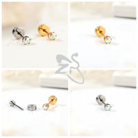 ZS-pendientes de acero inoxidable para mujer y niña, aretes de 20G con forma de corazón, estrella, Circonia cúbica, cristal, Piercing para el lóbulo y la hélice del cartílago, 1 unidad - details 14